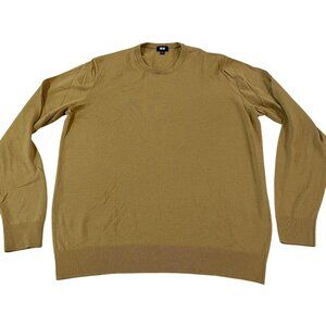 Uniqlo Men's Wool Sweater Size XL Golden Brown Crew Neck Formal or Casual Wear